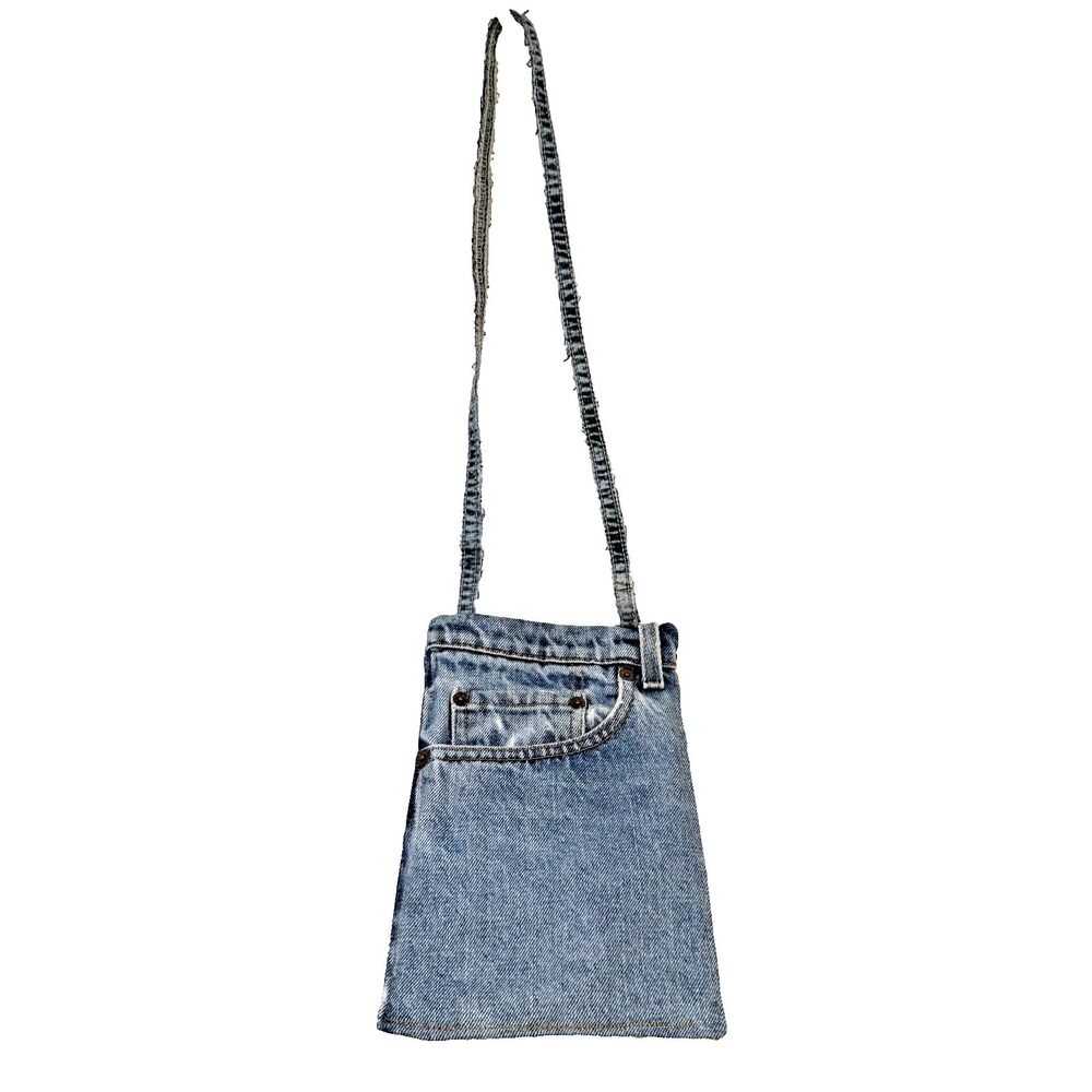 Handmade Route 66 57 Chevys Upcycled Jeans Pocket Crossbody Phone Pouch EUC - Picture 3 of 10